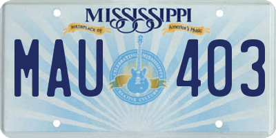 MS license plate MAU403