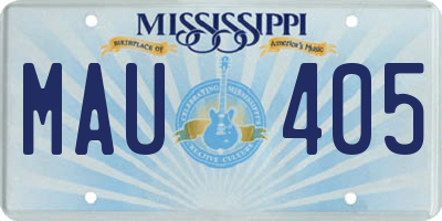 MS license plate MAU405