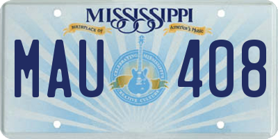 MS license plate MAU408