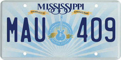 MS license plate MAU409