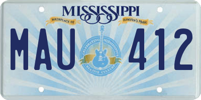 MS license plate MAU412