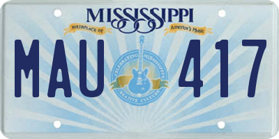MS license plate MAU417