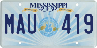 MS license plate MAU419