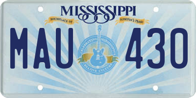 MS license plate MAU430