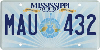 MS license plate MAU432