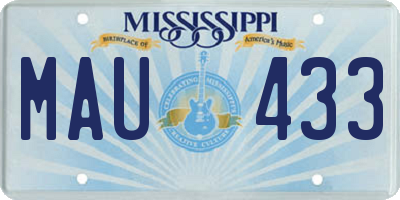 MS license plate MAU433