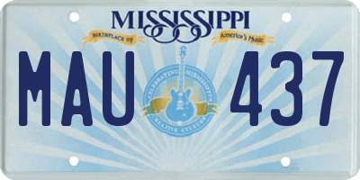 MS license plate MAU437
