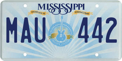MS license plate MAU442