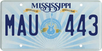 MS license plate MAU443