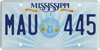 MS license plate MAU445