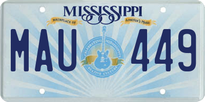 MS license plate MAU449