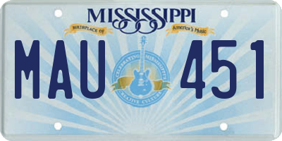MS license plate MAU451