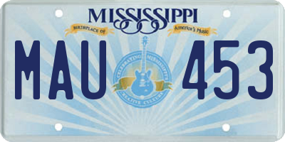 MS license plate MAU453