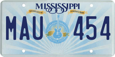 MS license plate MAU454