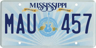 MS license plate MAU457