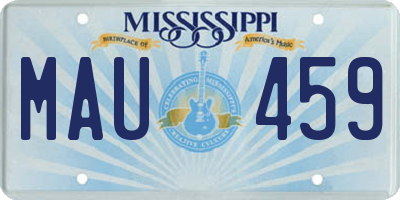 MS license plate MAU459