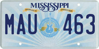 MS license plate MAU463