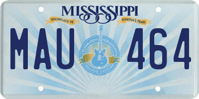 MS license plate MAU464