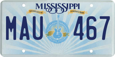 MS license plate MAU467