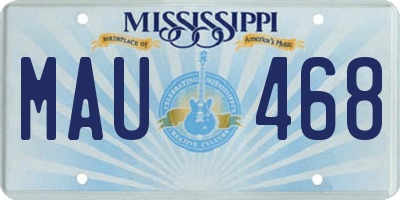 MS license plate MAU468