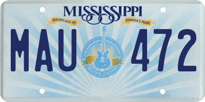 MS license plate MAU472
