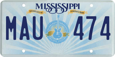 MS license plate MAU474