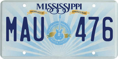 MS license plate MAU476