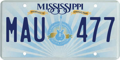 MS license plate MAU477