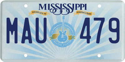 MS license plate MAU479