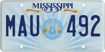 MS license plate MAU492