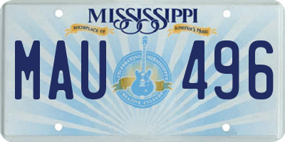 MS license plate MAU496