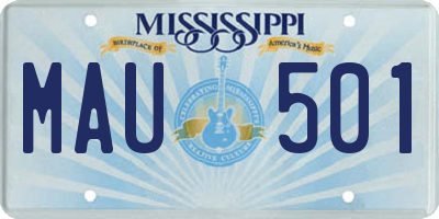MS license plate MAU501