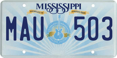 MS license plate MAU503