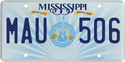 MS license plate MAU506