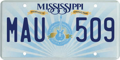 MS license plate MAU509