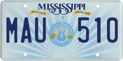 MS license plate MAU510