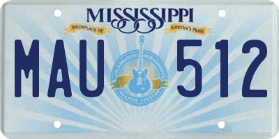 MS license plate MAU512
