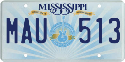 MS license plate MAU513