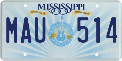 MS license plate MAU514