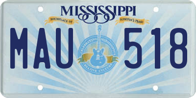 MS license plate MAU518
