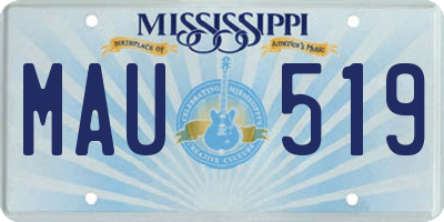 MS license plate MAU519