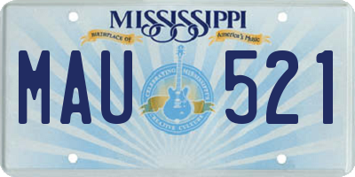 MS license plate MAU521