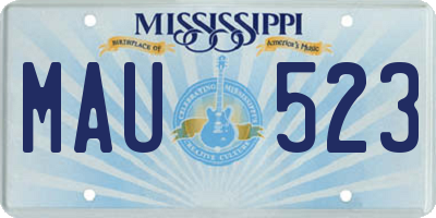 MS license plate MAU523