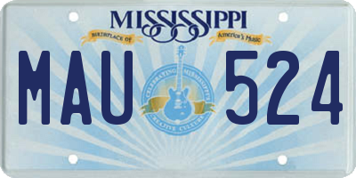 MS license plate MAU524