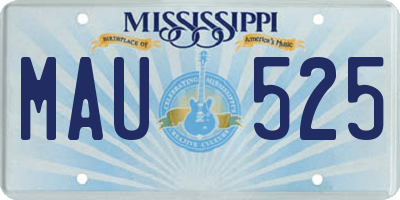 MS license plate MAU525