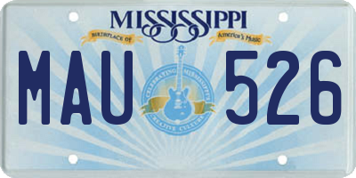 MS license plate MAU526