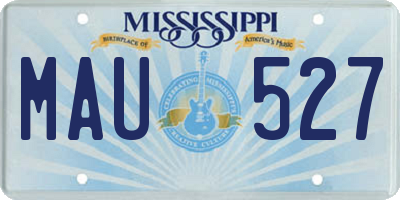 MS license plate MAU527