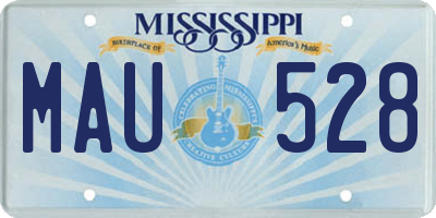 MS license plate MAU528
