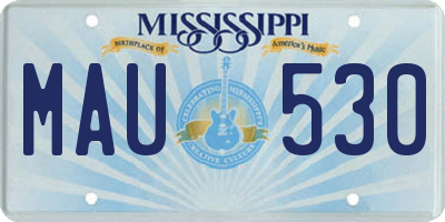 MS license plate MAU530