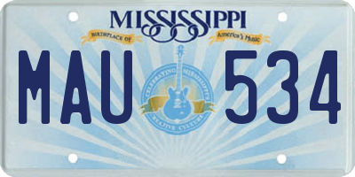 MS license plate MAU534